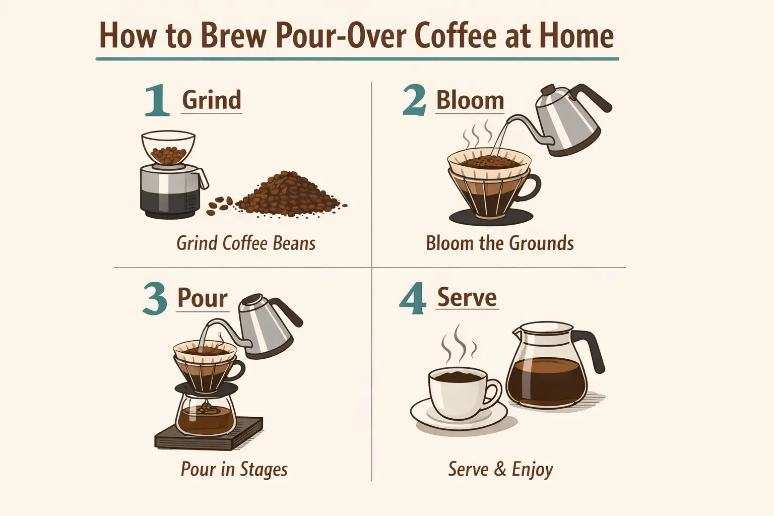 A step-by-step how-to explainer diagram with numbered panels and short, clear labels.